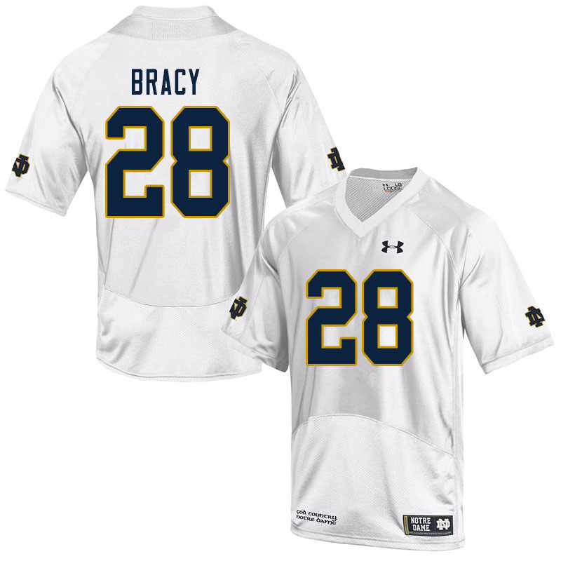 Men's NCAA Notre Dame Fighting Irish #28 TaRiq Bracy Stitched College Under Armour Authentic White Football Jersey IW10Z85RB